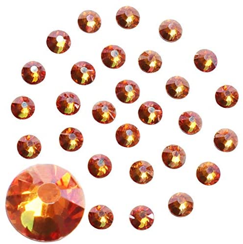 Jollin Glue Fix Crystal Flatback Rhinestones Glass Diamantes Gems for Nail Art Crafts Decorations Clothes Shoes(ss20 1440pcs, Siam)