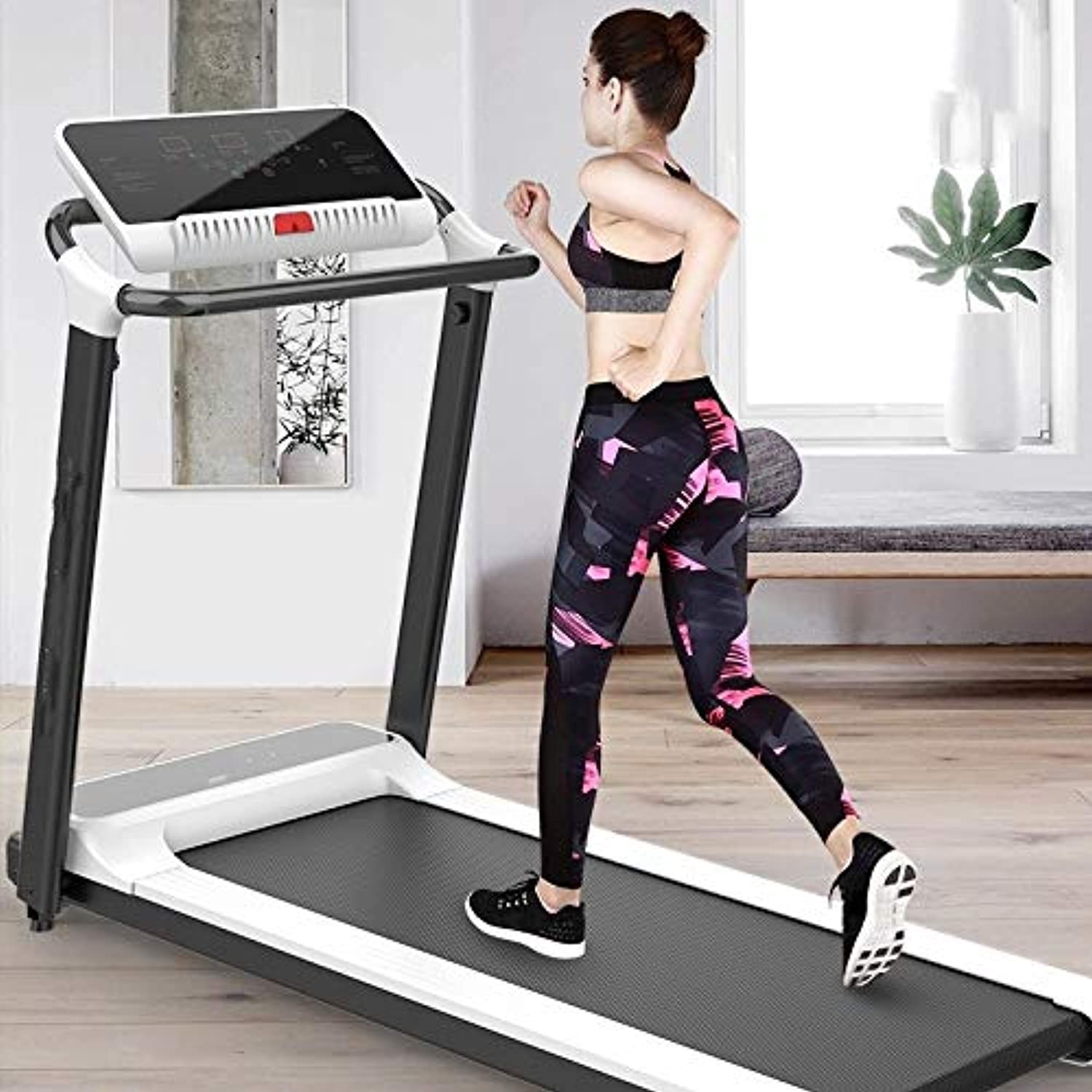 Zzfni Treadmill Small Household Treadmill Models, with A Tablet Holder, Multi-Functional Indoor Mute Folding Treadmill Foldable Treadmill