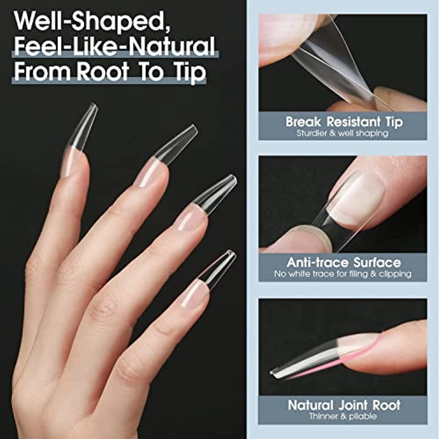 Modelones Nail Tips and Glue Gel Nail Kit with Gel Nail Polish Primer