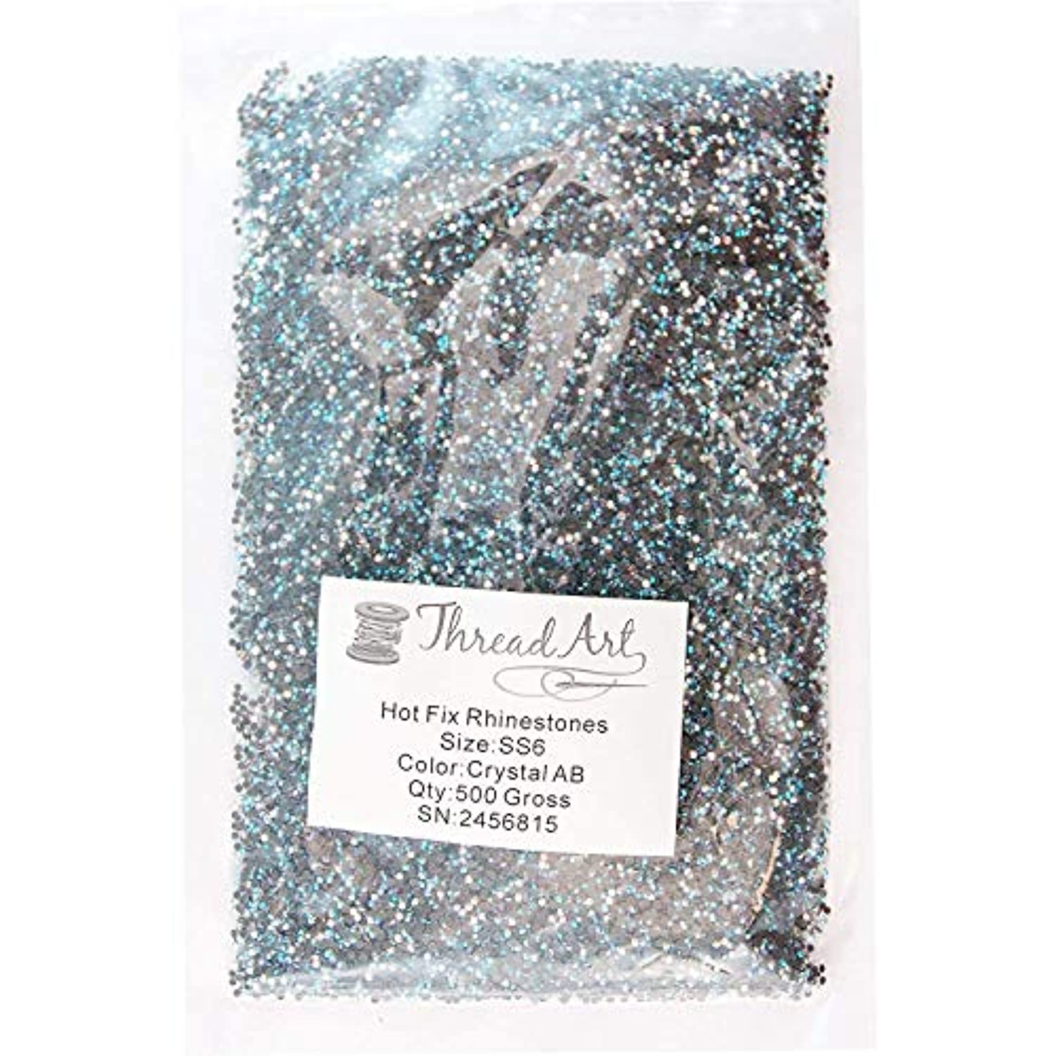 Threadart Bulk Hot Fix Rhinestones Crystal AB - SS6 (2mm) - 72000 stones - 500 Gross Bulk Pack