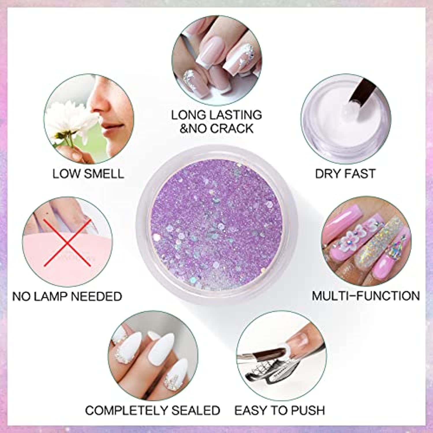 Morovan Acrylic Powder Set - 12 Colors Acrylic Nail Powder Glitter Professional Polymer Colored Acrylic Nail Powder for Acrylic Nail Extension Carving