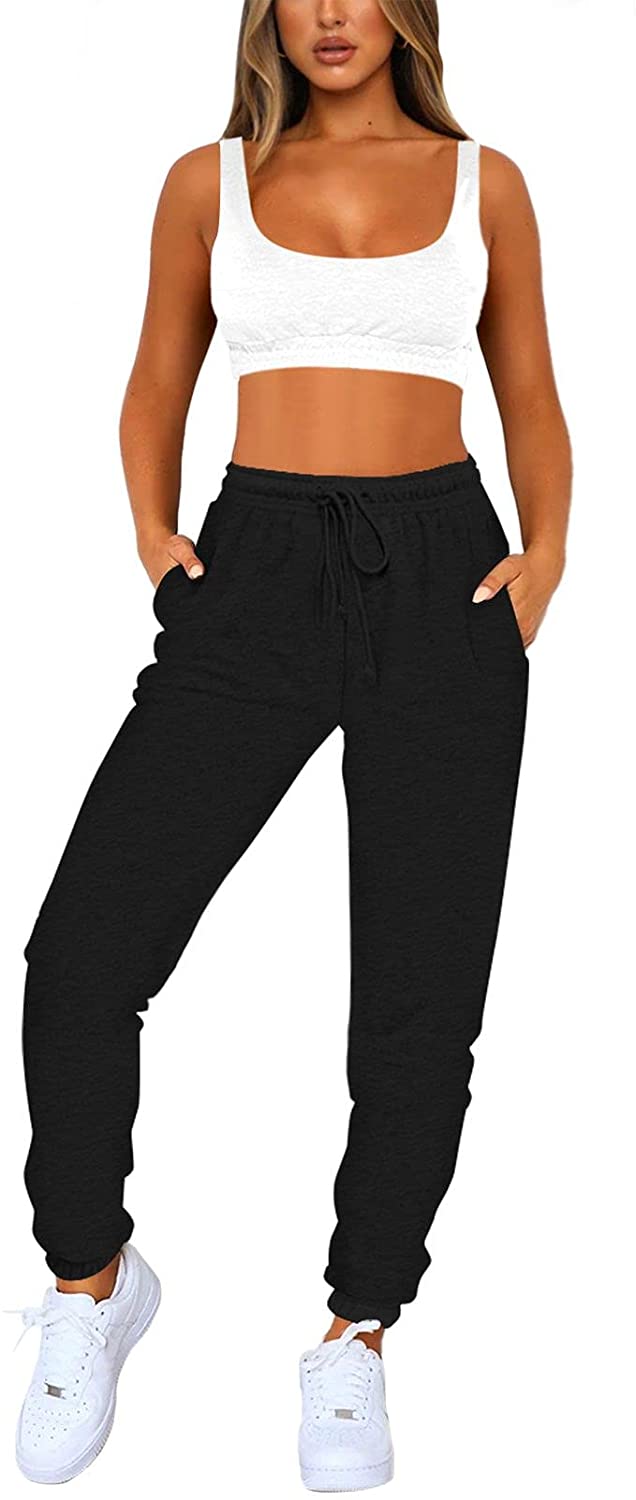 Linsery Women Bra and Sweatpants Sweatsuit Sets Crop Tank Joggers 2 Piece Tracksuit Sport Outfits