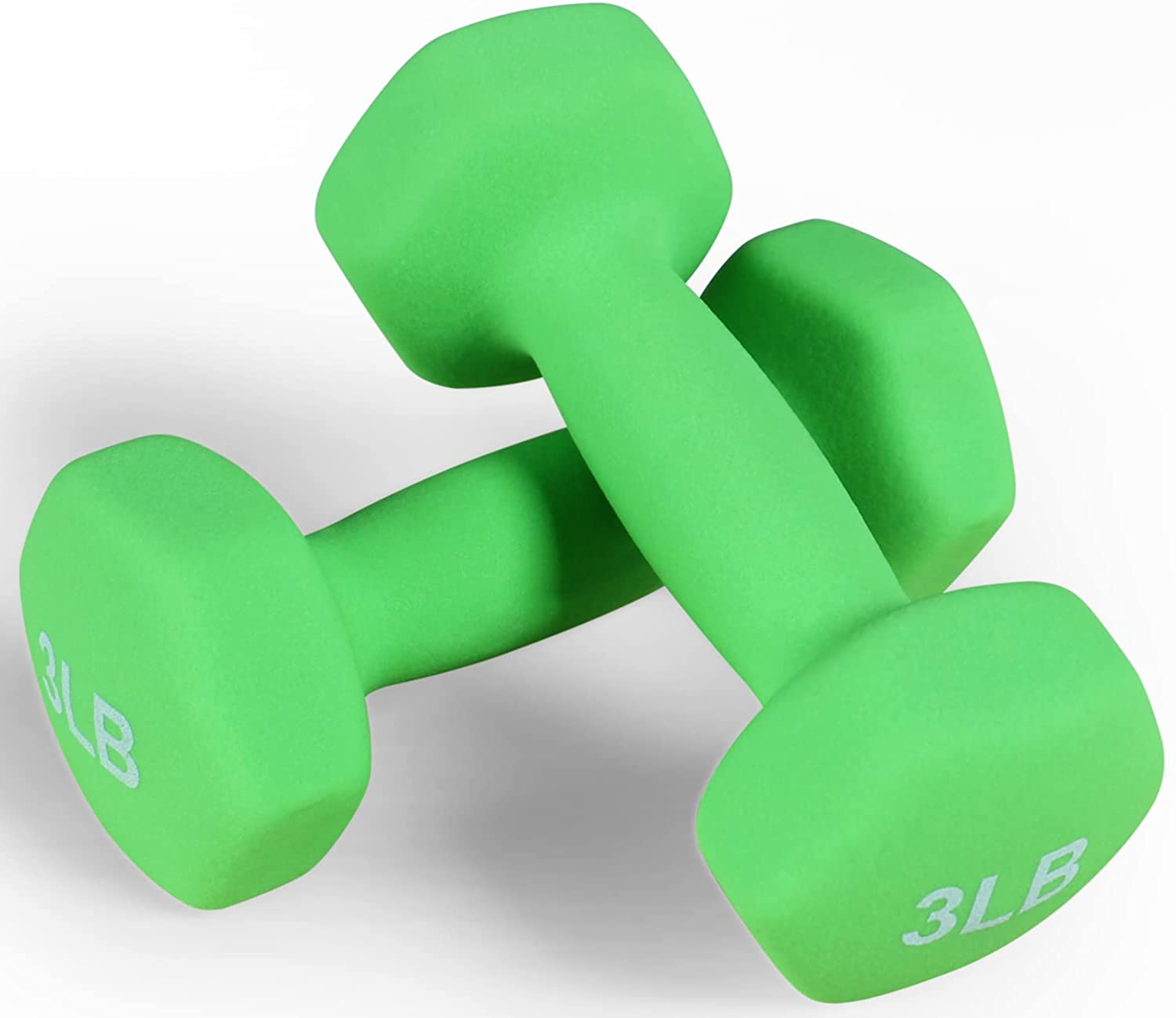 BalanceFrom Neoprene Dumbbell Hand Weights, Anti-Slip, Anti-roll, Hex Shape Colorful, Pair or Set with Stand