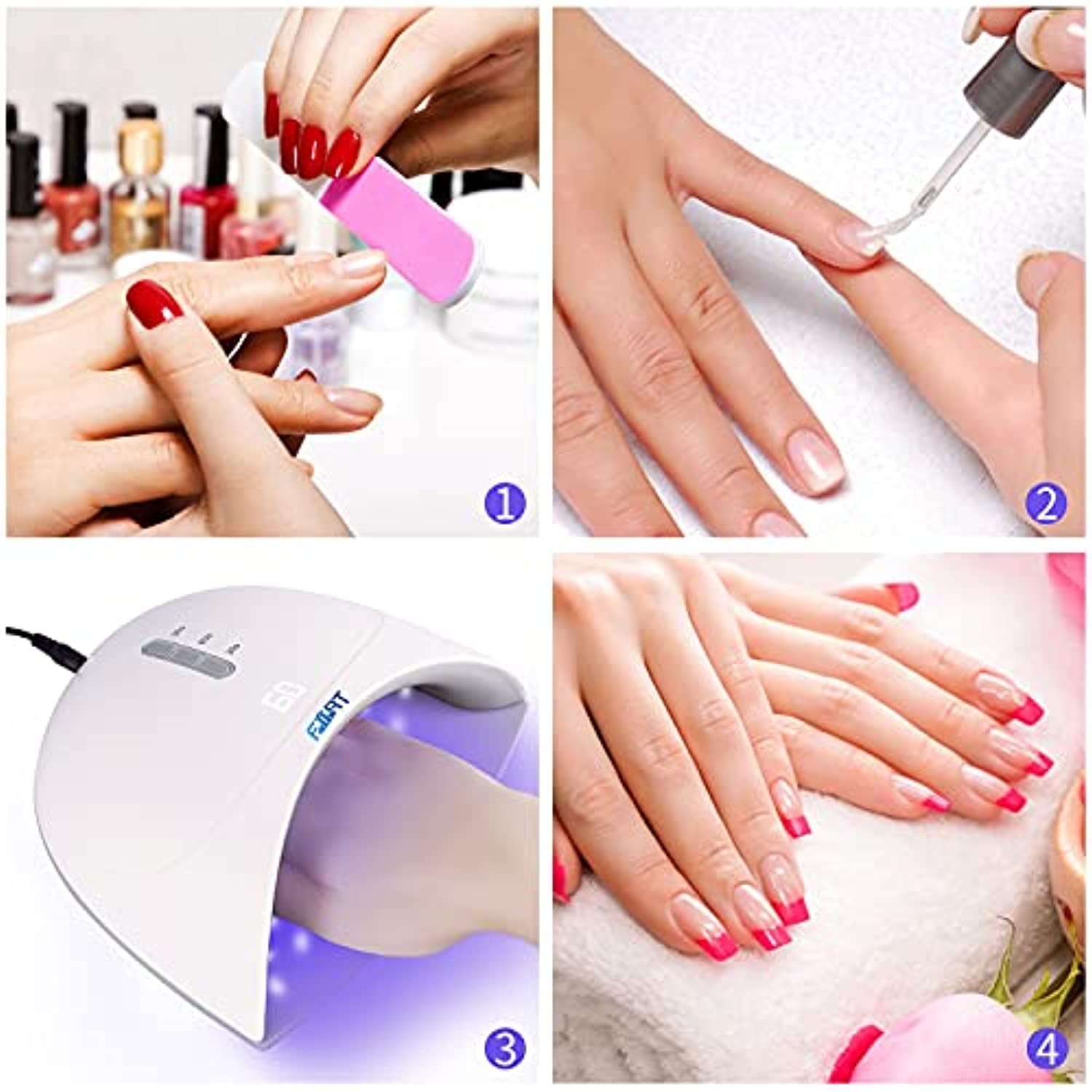 UV Gel Nail Lamp, FORT 36W LED Nail Dryer Light for Gel Polish, Smart Timer Sensor and LCD Display Suitable for Home, Salon