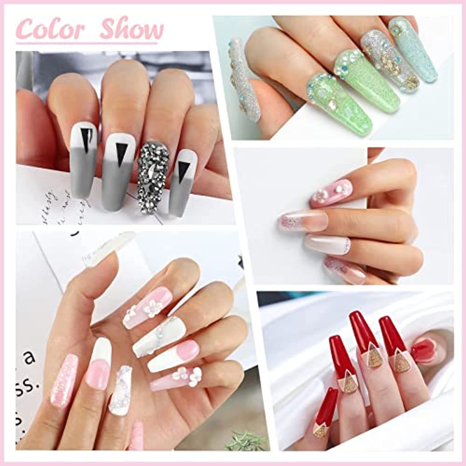 Acrylic Nail Kit with Everything for Beginners and Nail Primer Nail Prep Tempered Gel Top Coat Set