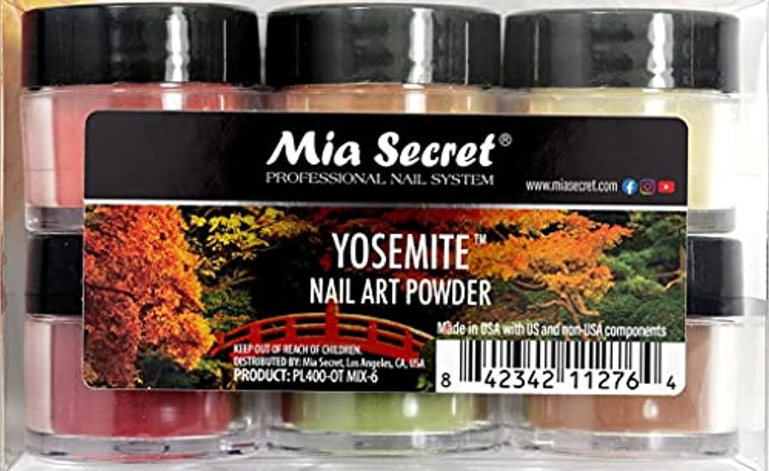 Mia Secret Acryli Powder Collection - Yosemite, 6PCS - Dip Acrylic Powders - Autum/Fall Colors for Acrylic Nails - 6 Piece Acrylic Powders kit - Polvos Acrilicos de U?as con Colores de Oto?o