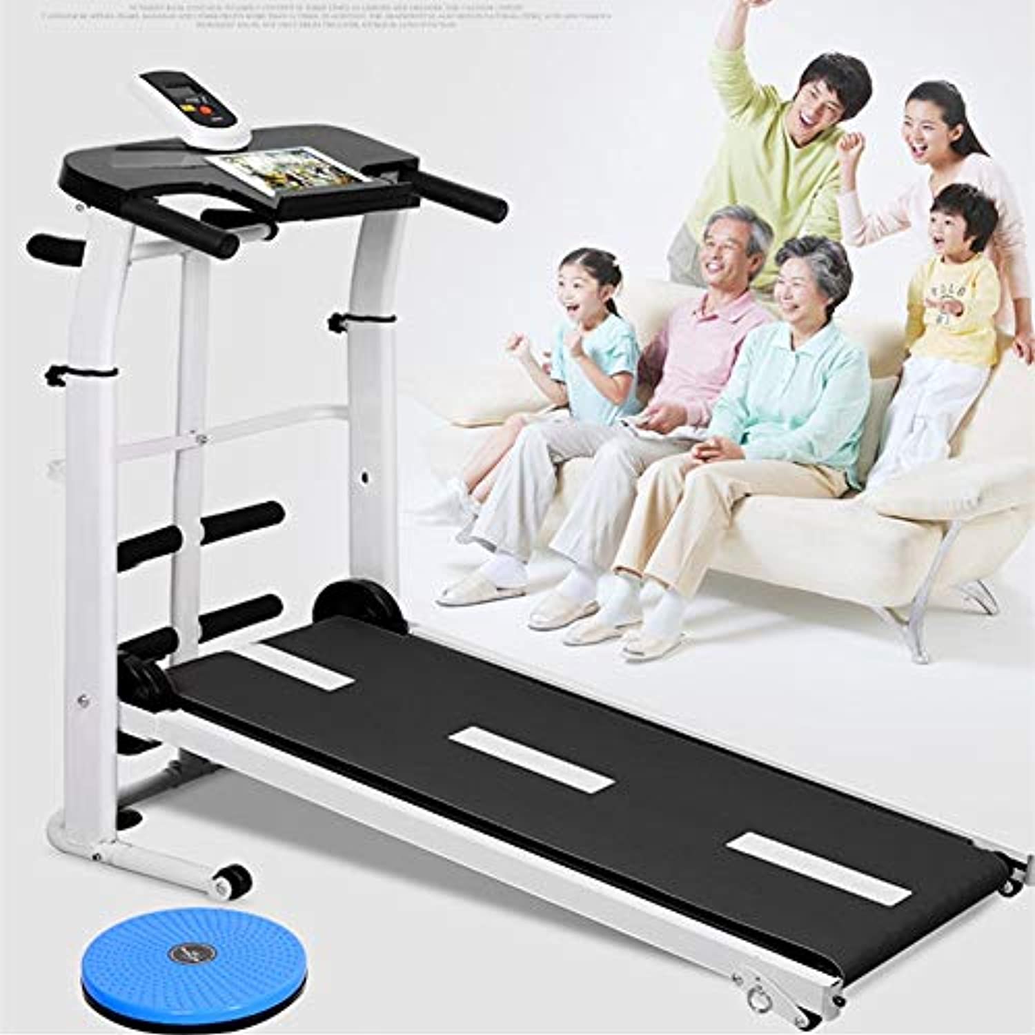 Zzfni Treadmill Household Small Treadmill, Multifunctional Mini Walking Machine, Silent Shock-Absorbing Mechanical Treadmill Fitness Equipment Foldable Treadmill