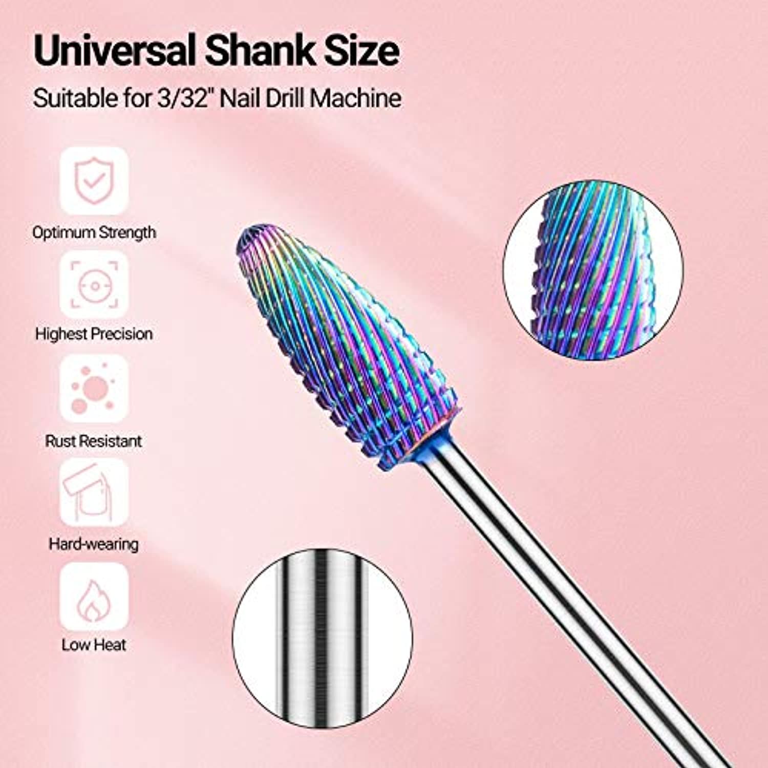 MelodySusie Nail Dust Collector with 10Pcs Professional Tungsten Carbide Nail Drill Bits Set, Powerful Nail Vacuum Fan Dust Collector Acrylic Gel Nails Polishing Remove Manicure Pedicure Tools