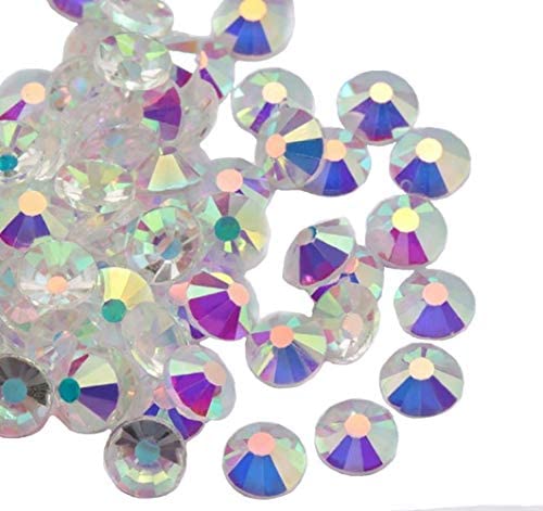 Jollin Glue Fix Crystal Flatback Rhinestones Glass Diamantes Gems for Nail Art Crafts Decorations Clothes Shoes(ss20 1440pcs, Siam)