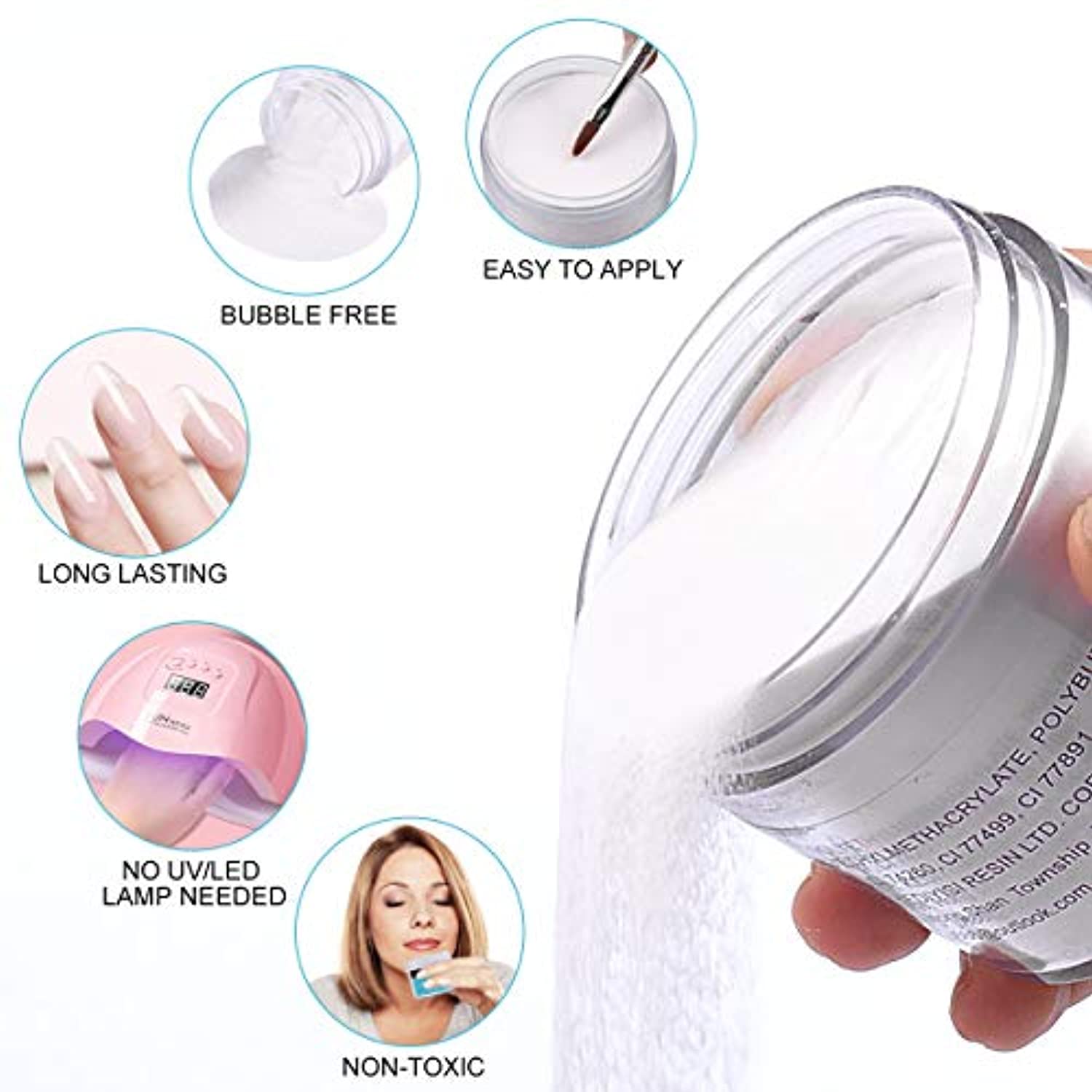 Clear Acrylic Powder, 4oz Acrylic Powder, Professional Acrylic Nail Kit Nail Extension System Acrylic Nails Powder 118g