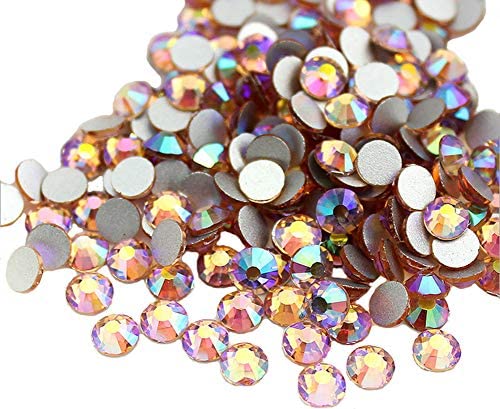 Jollin Glue Fix Crystal Flatback Rhinestones Glass Diamantes Gems for Nail Art Crafts Decorations Clothes Shoes(ss20 1440pcs, Siam)