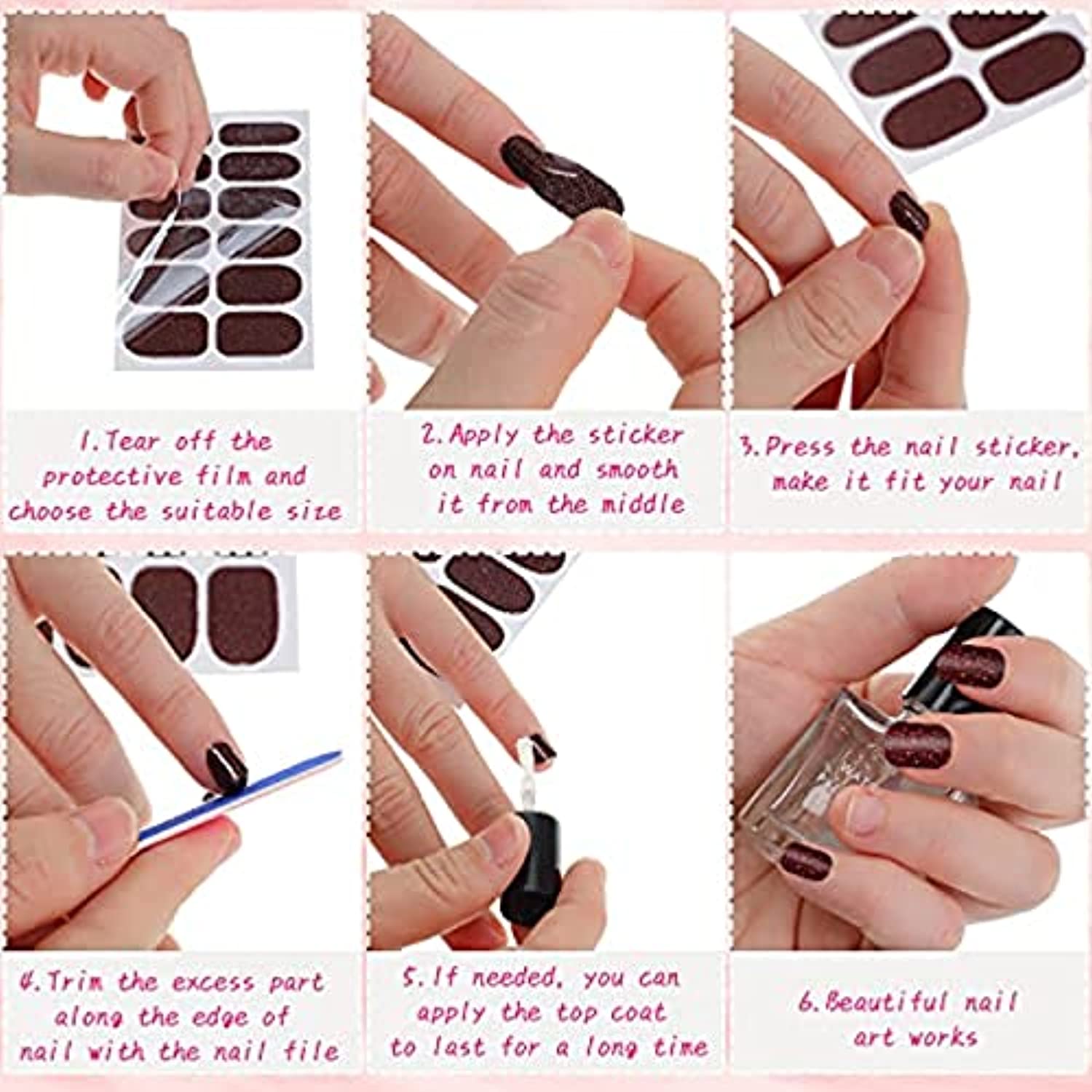 680 Pieces 50 Sheets Nail Polish Strips Full Wraps Nail Stickers Self-Adhesive Nail Decals with Nail Files for Women Girls DIY Nail Art Decoration (Classic Style)