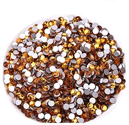 Jollin Glue Fix Crystal Flatback Rhinestones Glass Diamantes Gems for Nail Art Crafts Decorations Clothes Shoes(ss20 1440pcs, Siam)