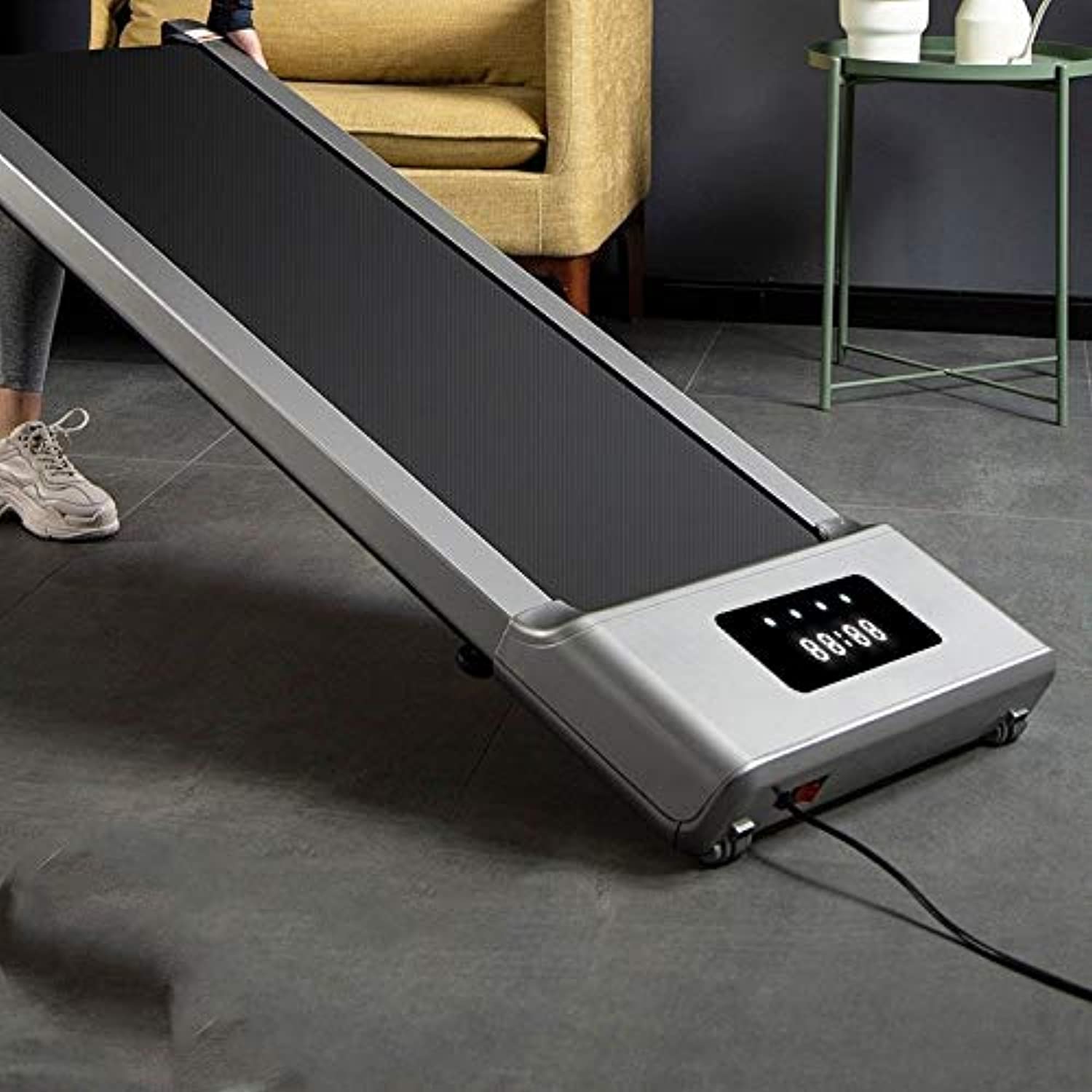 Zzfni Treadmill Household Flat All-Electric Treadmill, Indoor Gym Folding Treadmill Mini Ultra-Quiet Foldable Treadmill
