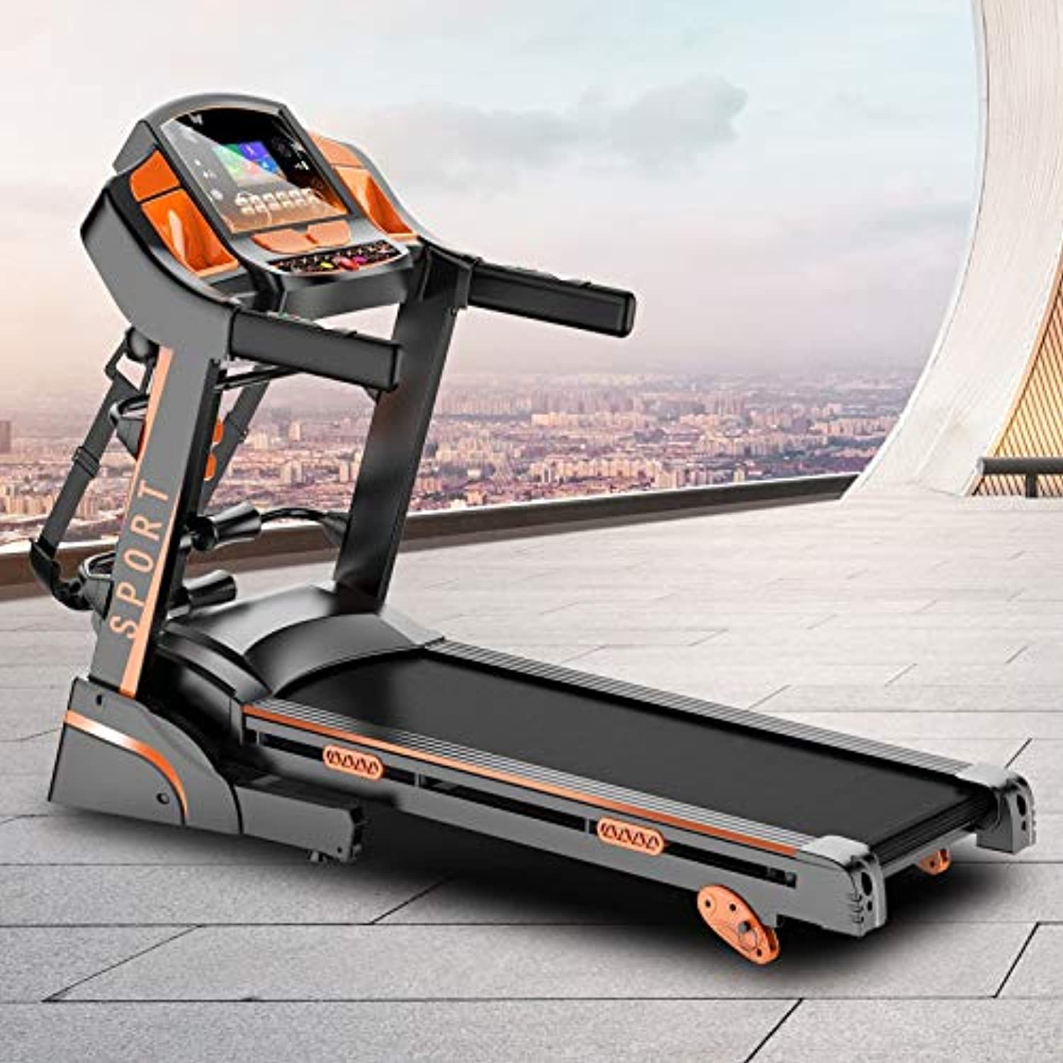 Zzfni Treadmill Multifunction Treadmill, Household Electric Folding Treadmill Mute Small Weight Loss Fitness Equipment Foldable Treadmill