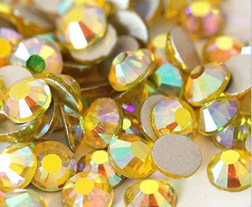 Jollin Glue Fix Crystal Flatback Rhinestones Glass Diamantes Gems for Nail Art Crafts Decorations Clothes Shoes(ss20 1440pcs, Siam)