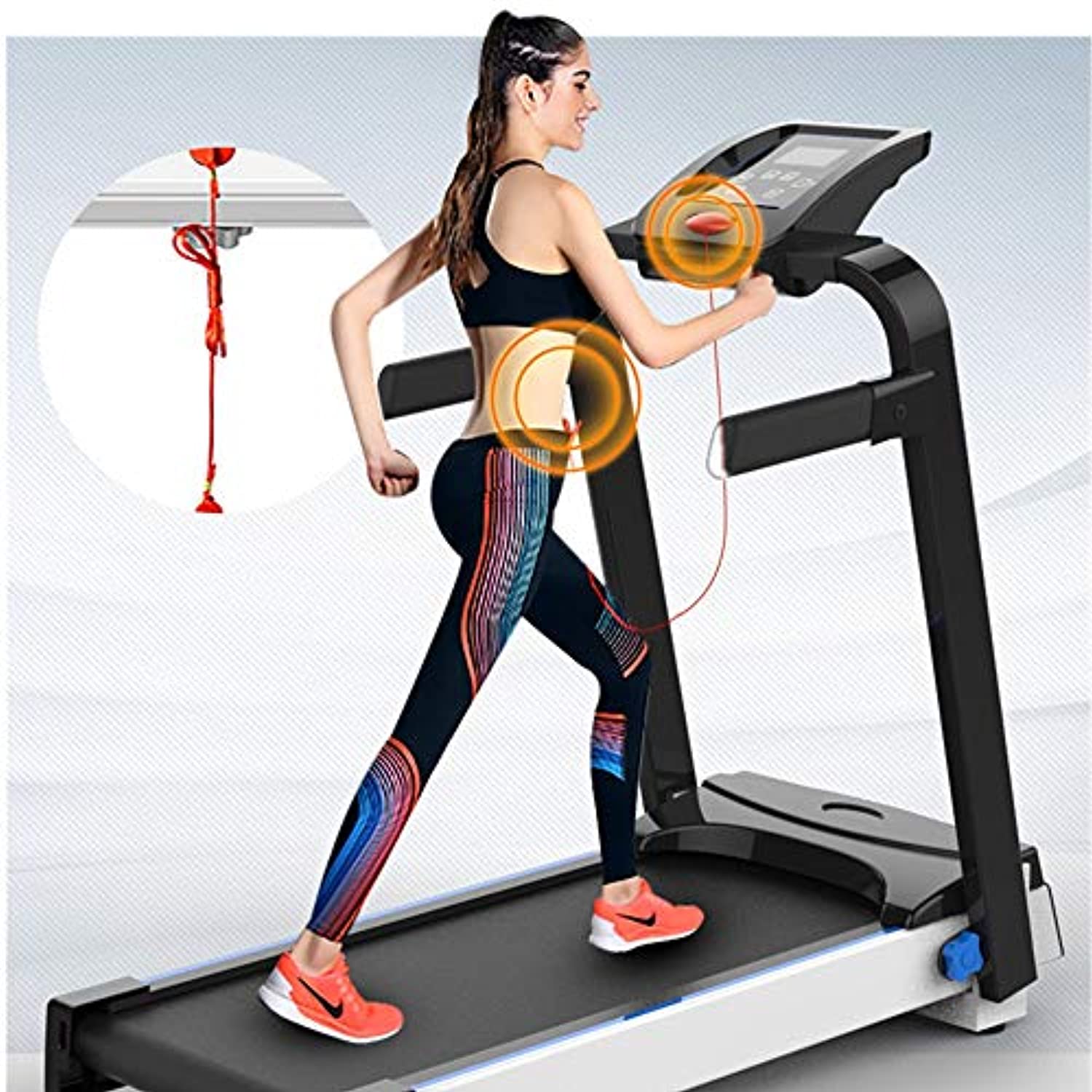 Zzfni Treadmill Small Folding Treadmill Models, Household Ultra-Quiet Stepper, Fitness Equipment, Indoor Gym Dormitory Foldable Treadmill