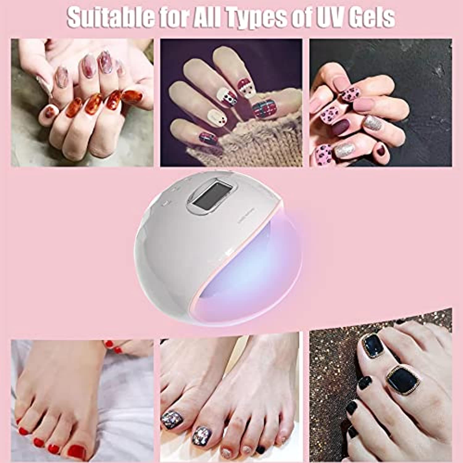 HOSTIC UV LED Nail Lamp 72W Gel Nail Polish Curing Light Professional with 4 Timer Setting Auto Sensor