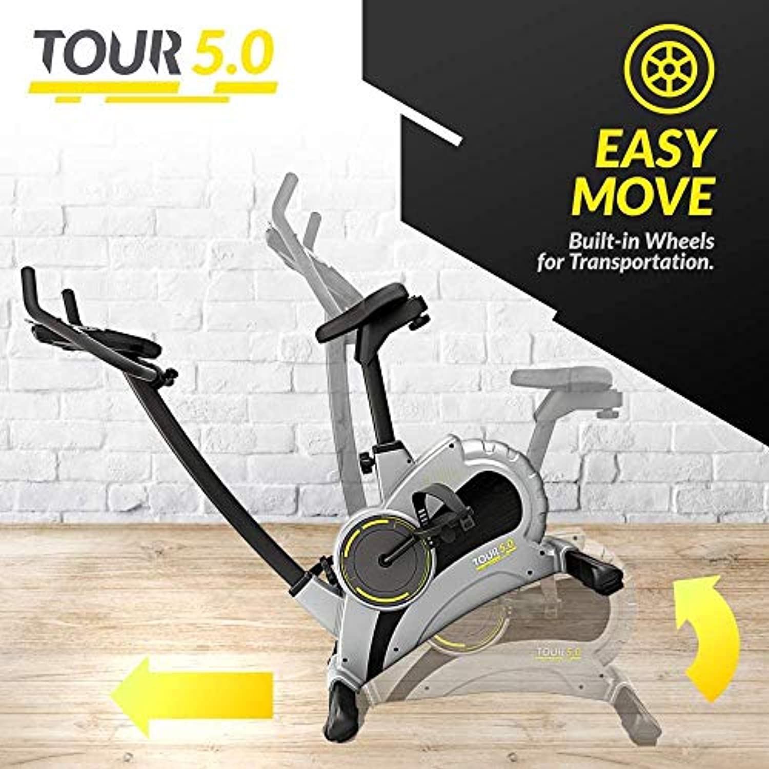 Bluefin Fitness TOUR 5.0 Exercise Bike | Home Gym Equipment | Exercise Machine | Kinomap | Live Video Streaming | Video Coaching & Training | Bluetooth | Smartphone App | Black Grey Silver