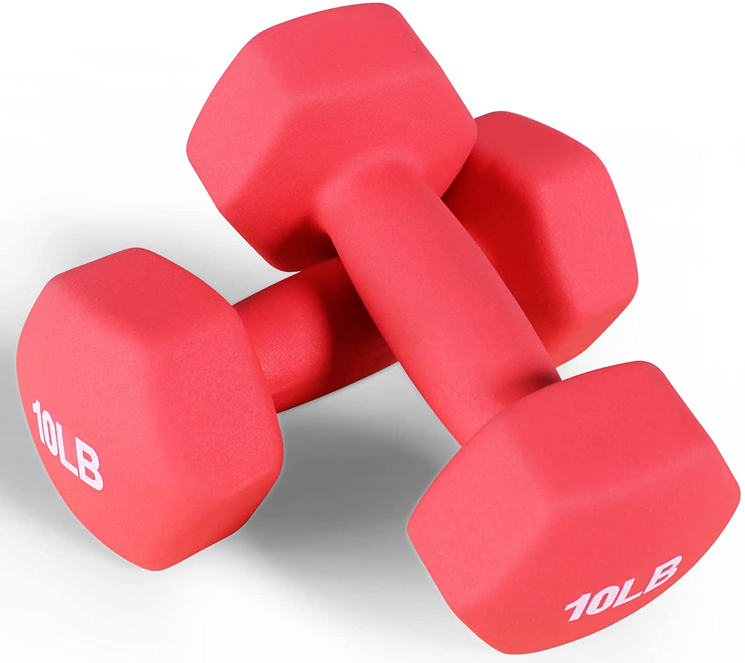 BalanceFrom Neoprene Dumbbell Hand Weights, Anti-Slip, Anti-roll, Hex Shape Colorful, Pair or Set with Stand