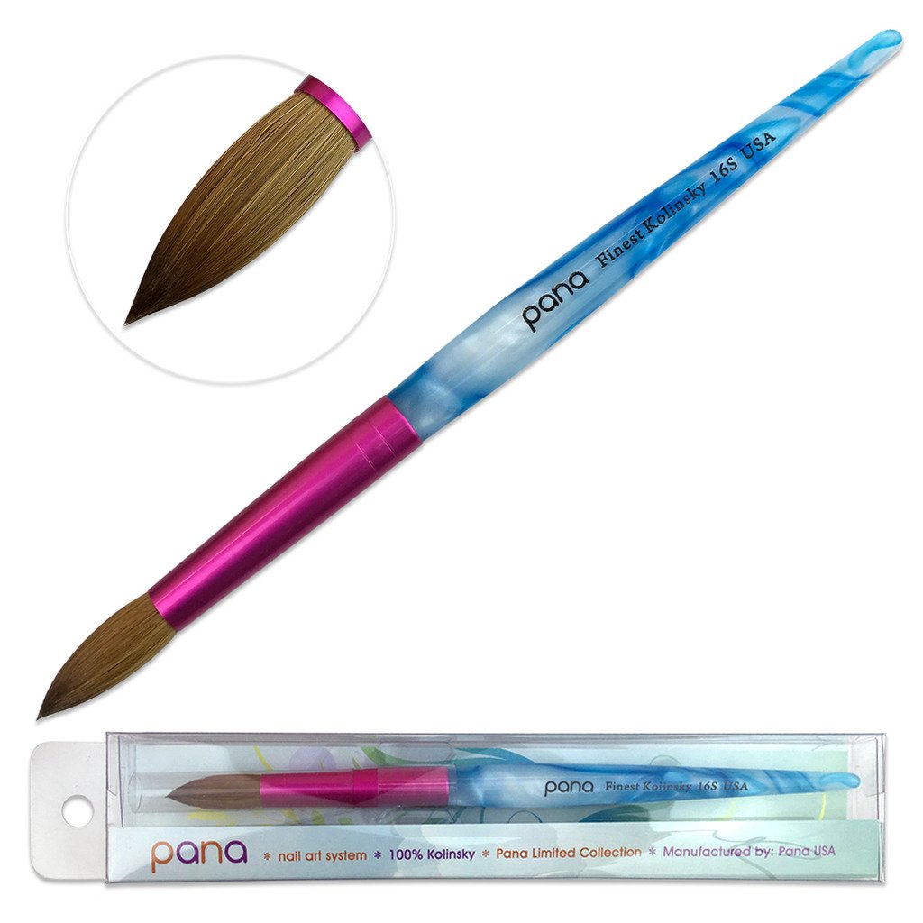 Pana Finest Kolinsky100% Pure Kolinsky Acrylic Nail Brushes (Round Shape Acrylic Handle) (Size # 8)