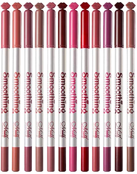 shamjina 12 Colors Pencils Lipliner, Professional And Waterproof Lip Liner
