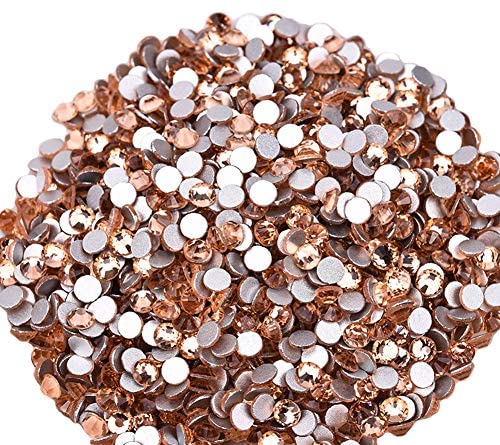 Jollin Glue Fix Crystal Flatback Rhinestones Glass Diamantes Gems for Nail Art Crafts Decorations Clothes Shoes(ss20 1440pcs, Siam)