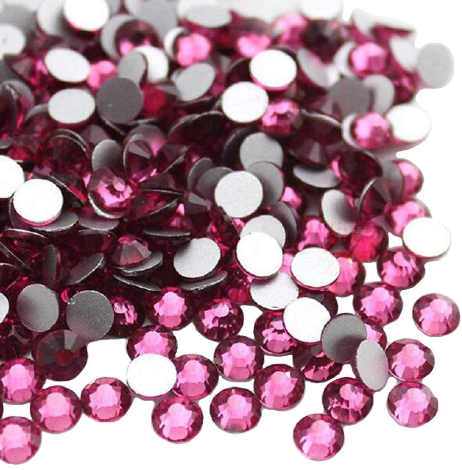 Jollin Glue Fix Crystal Flatback Rhinestones Glass Diamantes Gems for Nail Art Crafts Decorations Clothes Shoes(ss20 1440pcs, Siam)