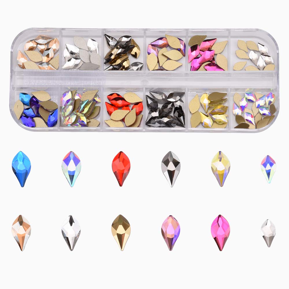 153pcs 3D Nail Diamonds Crystal Golden Shadow Flat Back Gem Stones For Nail Art Decoration + 960pcs Mix Loose Round Rhinestones Set Supply