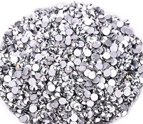 Jollin Glue Fix Crystal Flatback Rhinestones Glass Diamantes Gems for Nail Art Crafts Decorations Clothes Shoes(ss20 1440pcs, Siam)