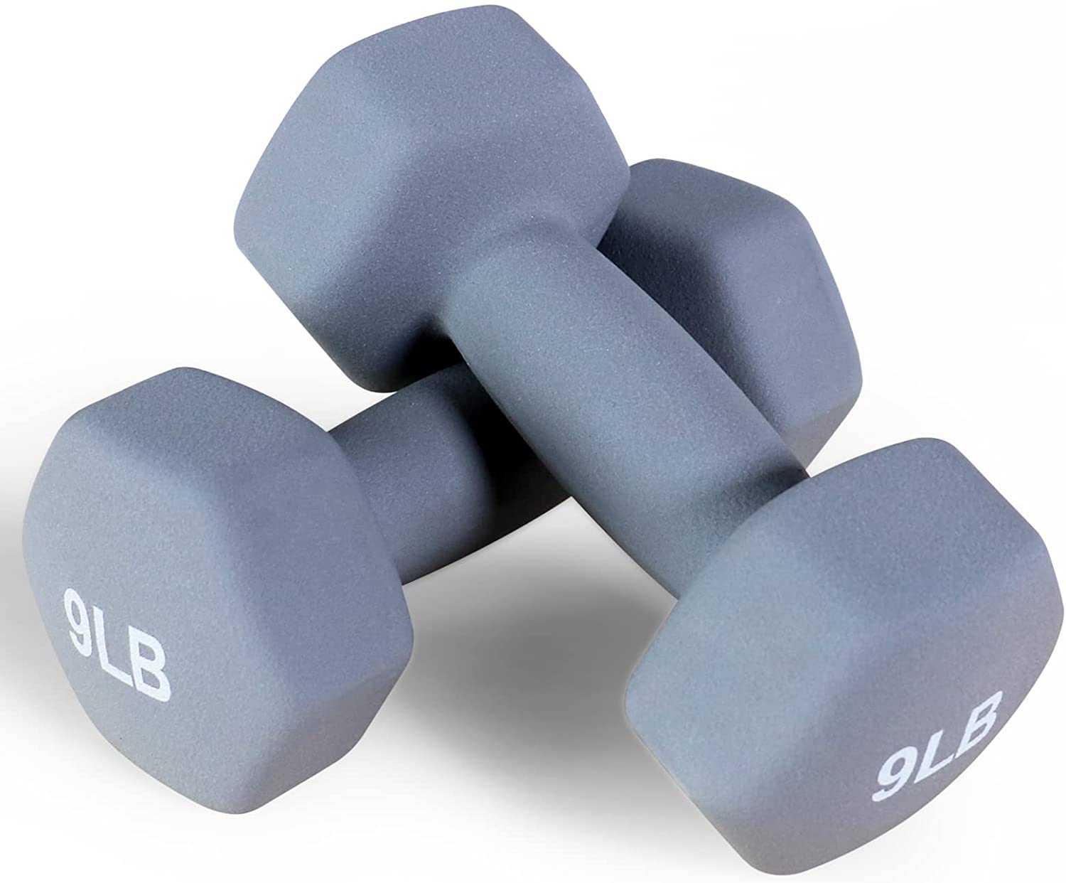 BalanceFrom Neoprene Dumbbell Hand Weights, Anti-Slip, Anti-roll, Hex Shape Colorful, Pair or Set with Stand