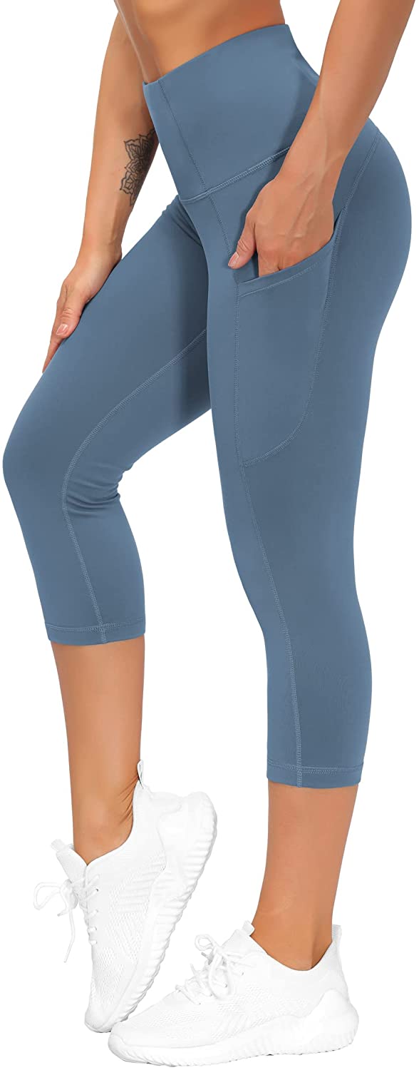 THE GYM PEOPLE Thick High Waist Yoga Pants with Pockets, Tummy Control Workout Running Yoga Leggings for Women