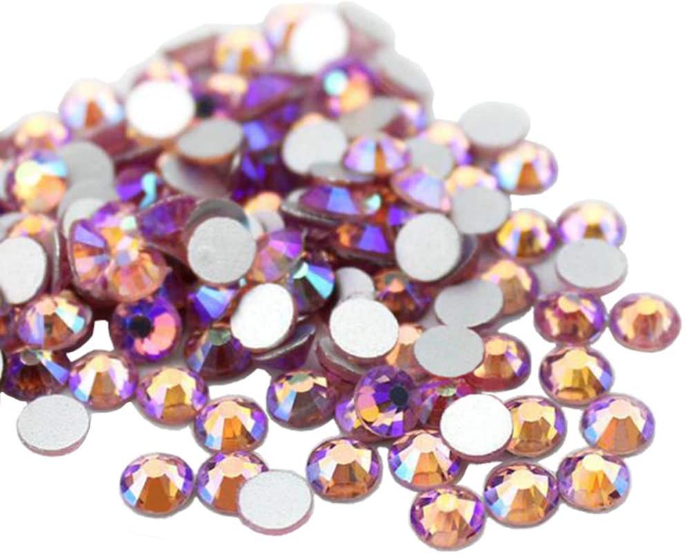 Jollin Glue Fix Crystal Flatback Rhinestones Glass Diamantes Gems for Nail Art Crafts Decorations Clothes Shoes(ss20 1440pcs, Siam)