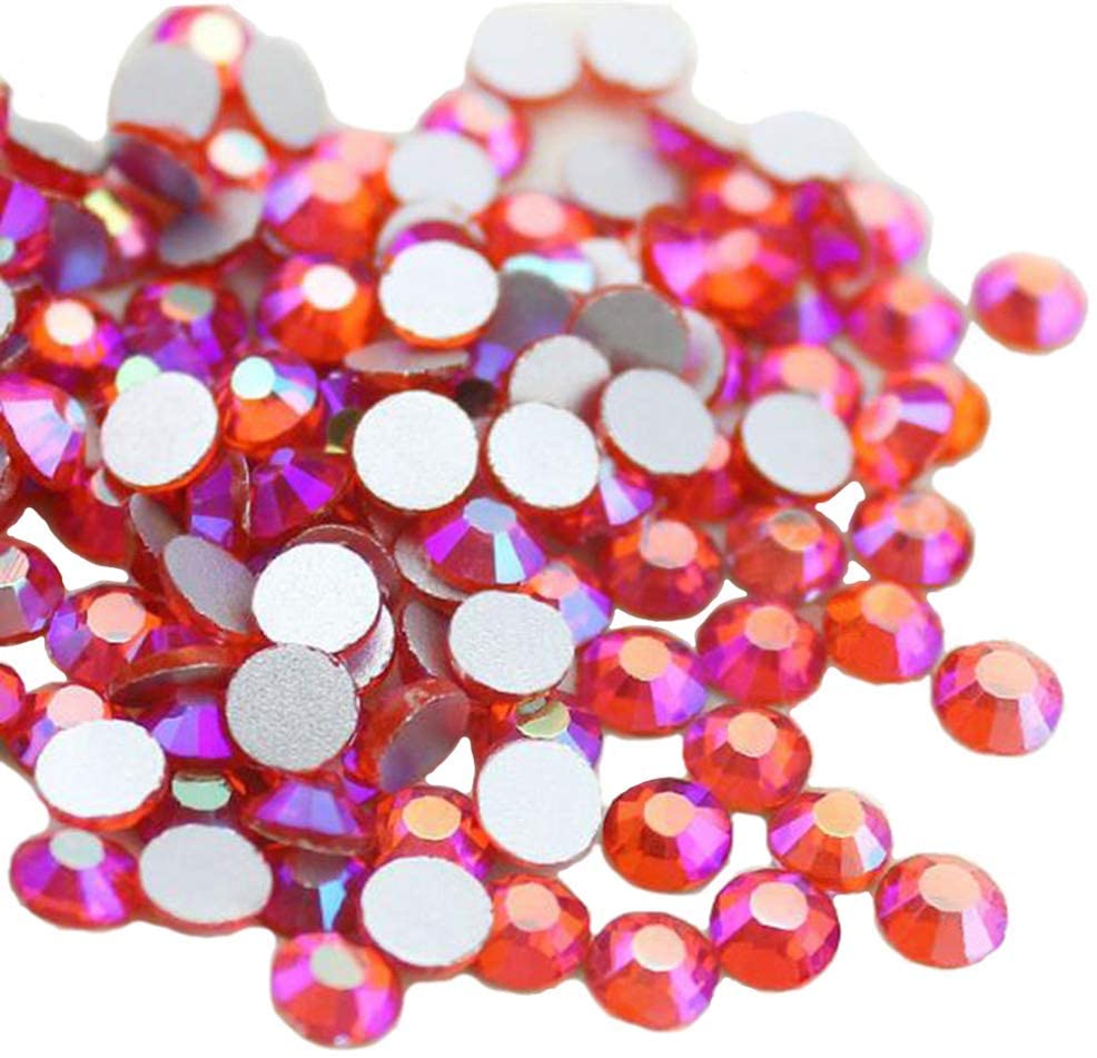 Jollin Glue Fix Crystal Flatback Rhinestones Glass Diamantes Gems for Nail Art Crafts Decorations Clothes Shoes(ss20 1440pcs, Siam)