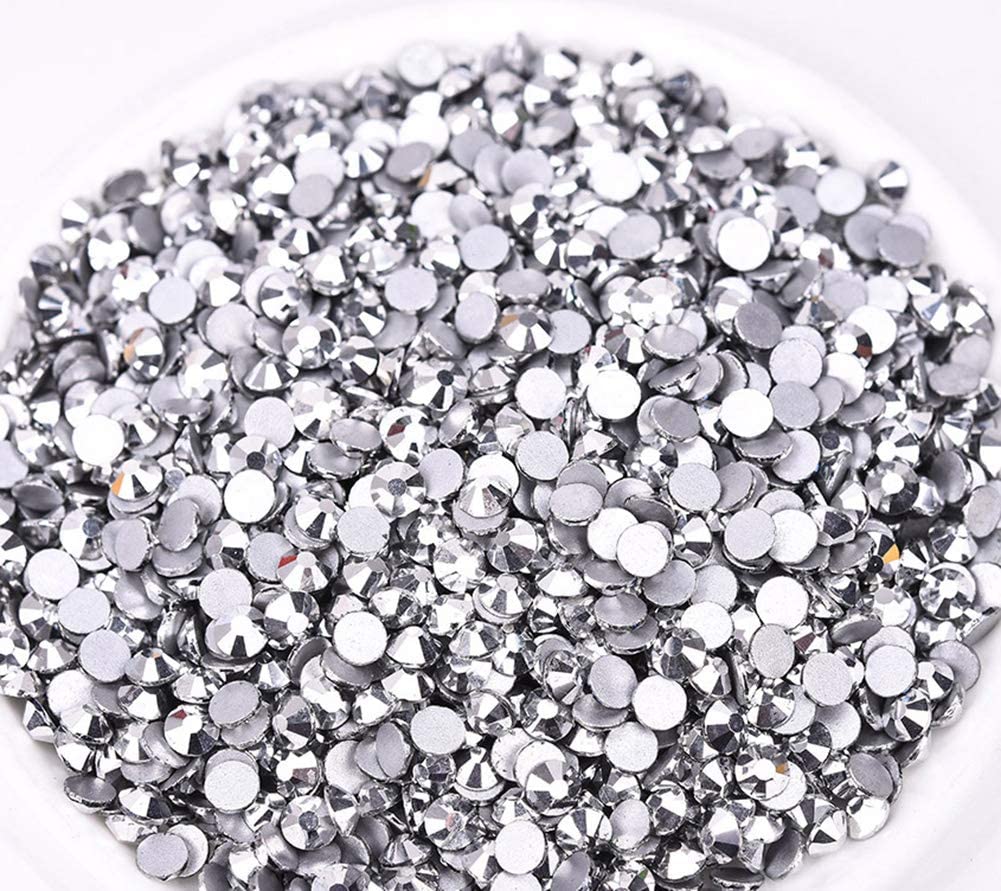 Jollin Glue Fix Crystal Flatback Rhinestones Glass Diamantes Gems for Nail Art Crafts Decorations Clothes Shoes(ss20 1440pcs, Siam)