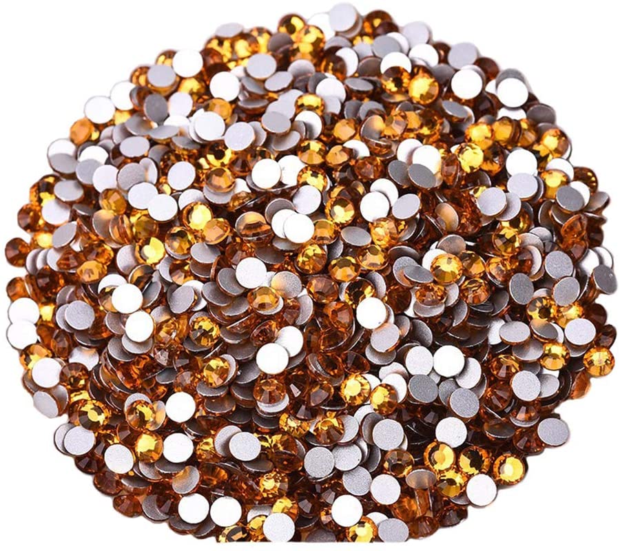 Jollin Glue Fix Crystal Flatback Rhinestones Glass Diamantes Gems for Nail Art Crafts Decorations Clothes Shoes(ss20 1440pcs, Siam)