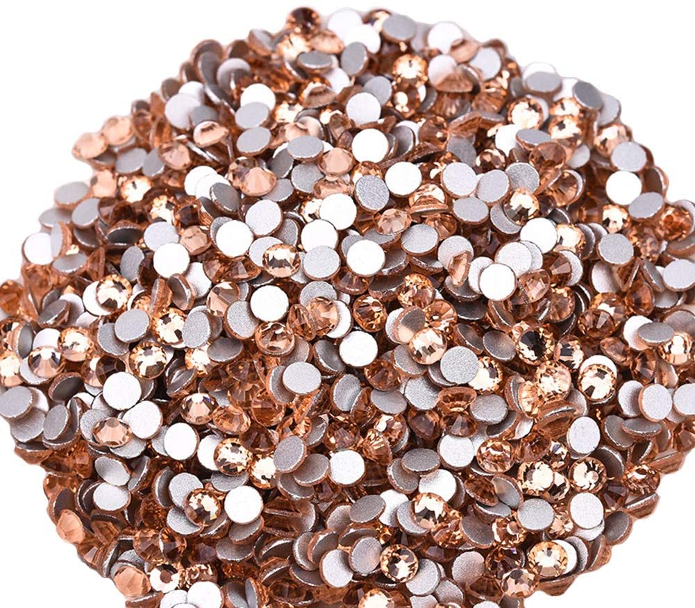 Jollin Glue Fix Crystal Flatback Rhinestones Glass Diamantes Gems for Nail Art Crafts Decorations Clothes Shoes(ss20 1440pcs, Siam)