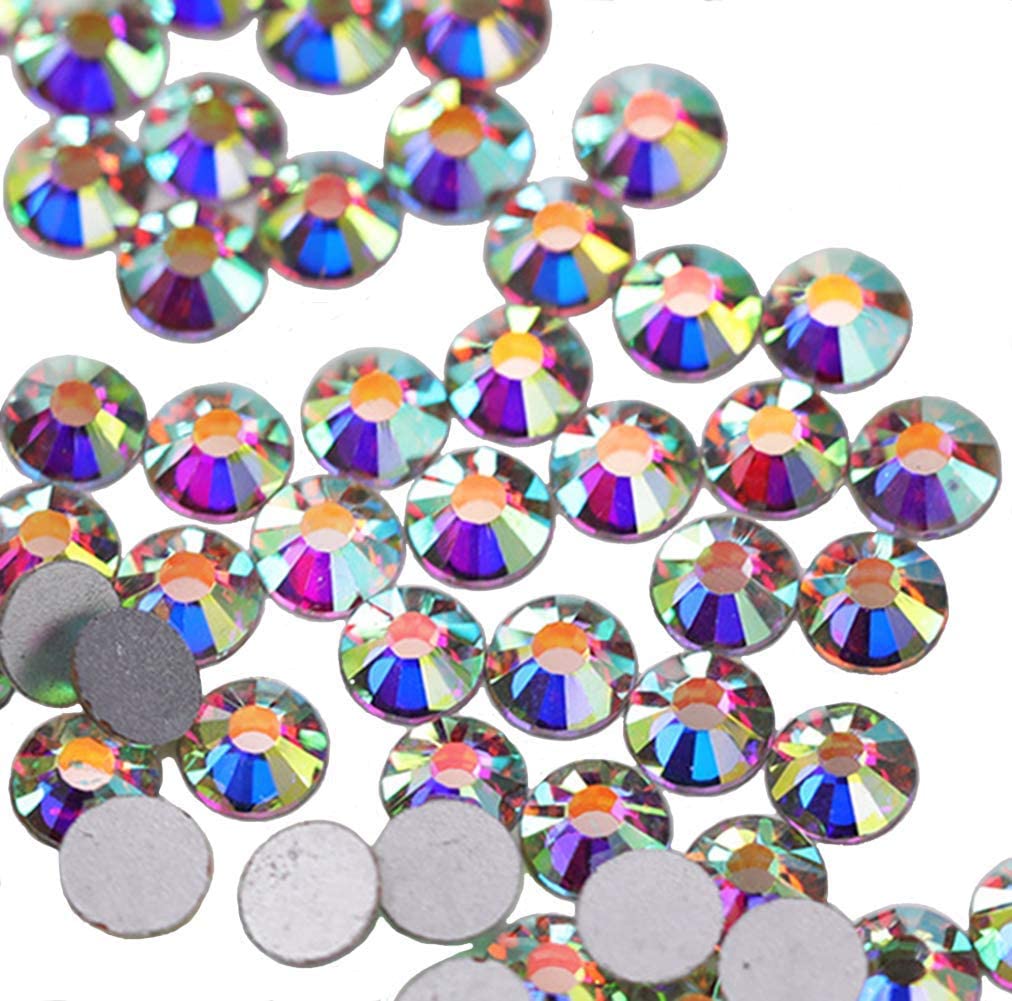 Jollin Glue Fix Crystal Flatback Rhinestones Glass Diamantes Gems for Nail Art Crafts Decorations Clothes Shoes(ss20 1440pcs, Siam)