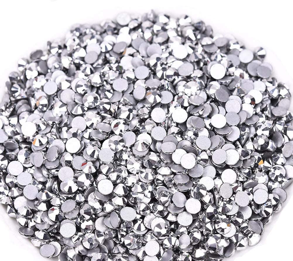 Jollin Glue Fix Crystal Flatback Rhinestones Glass Diamantes Gems for Nail Art Crafts Decorations Clothes Shoes(ss20 1440pcs, Siam)