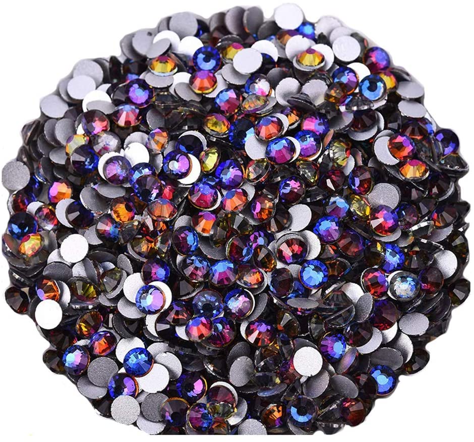 Jollin Glue Fix Crystal Flatback Rhinestones Glass Diamantes Gems for Nail Art Crafts Decorations Clothes Shoes(ss20 1440pcs, Siam)