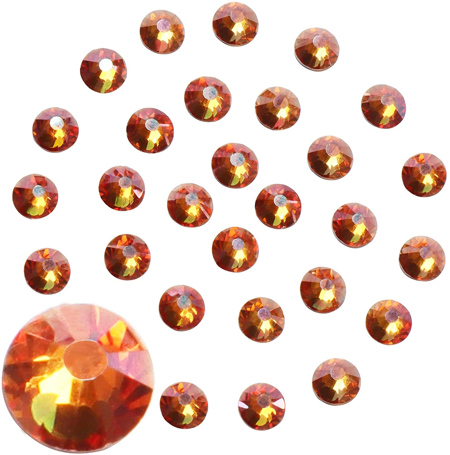 Jollin Glue Fix Crystal Flatback Rhinestones Glass Diamantes Gems for Nail Art Crafts Decorations Clothes Shoes(ss20 1440pcs, Siam)