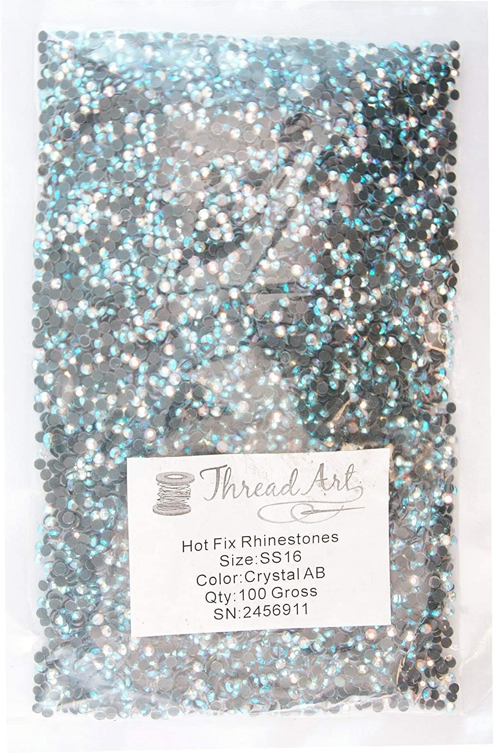 Threadart Bulk Hot Fix Rhinestones Crystal AB - SS6 (2mm) - 72000 stones - 500 Gross Bulk Pack