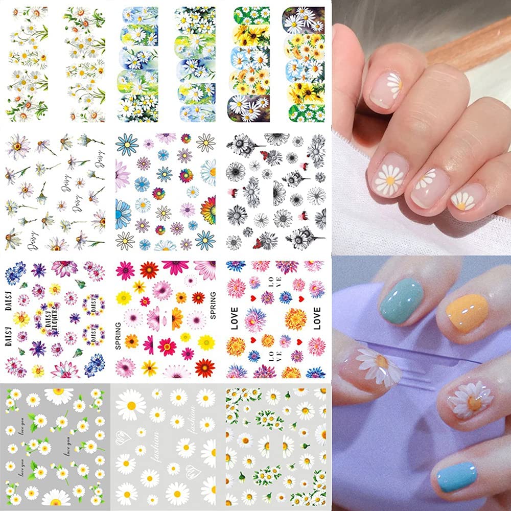 Sakura Flowers Nail Stickers Spring Water Transfer Nail Decals Cherry Blossom Nail Art Decorations Charms Nail Art Supplies Branches Leaf Petal Deer Cat Nail Design Nail Foils Tattoo for Acrylic Nail