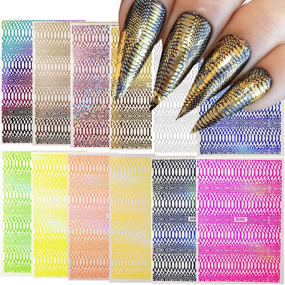 Star Nail Art Stickers Decals Nail Art Supplies 3D Self-Adhesive Nail Slider Stars Stickers Glitter Shiny Decoration Decal DIY Transfer Adhesive Colorful Nail Art Tips Manicure Accessories 8 Sheets