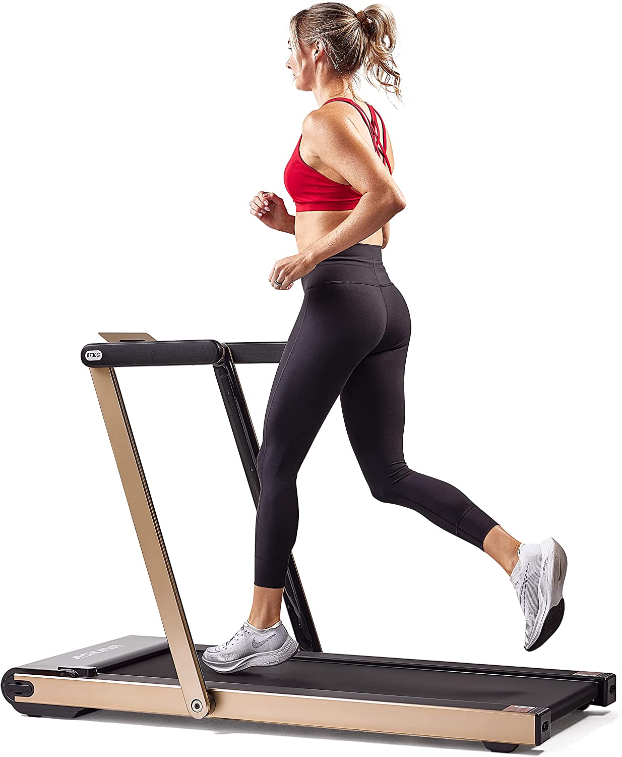 Sunny Health & Fitness ASUNA Premium Slim Folding Treadmill Running Machine with Speakers for Home Gyms