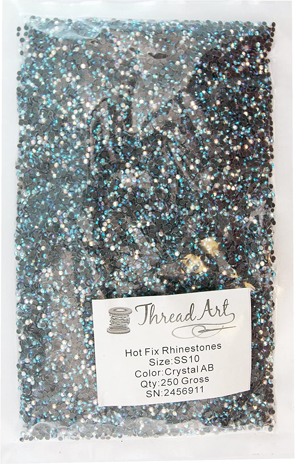 Threadart Bulk Hot Fix Rhinestones Crystal AB - SS6 (2mm) - 72000 stones - 500 Gross Bulk Pack