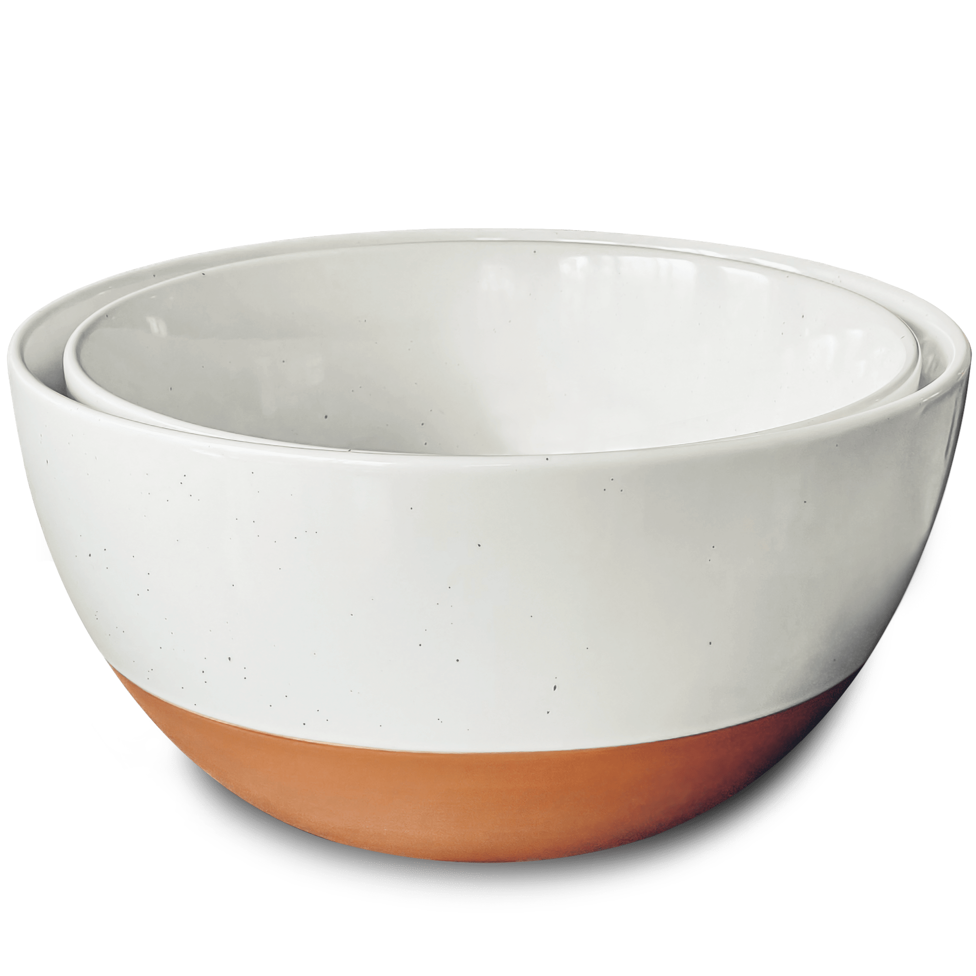 Large Mixing Bowls Set of 2 - 5.5 & 3.6 Qt - Vanilla White