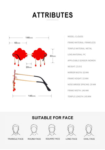 Yoursblack Pendant Cloud Sunglasses NEWS -Yoursblack Sales Shop