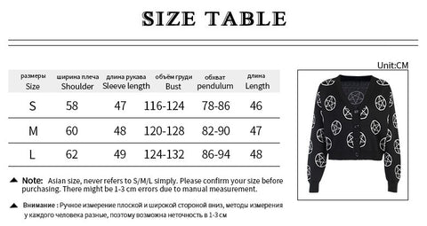 Yoursblack NEWS Gothic Pentagram Knit Sweater -Yoursblack Sales Shop