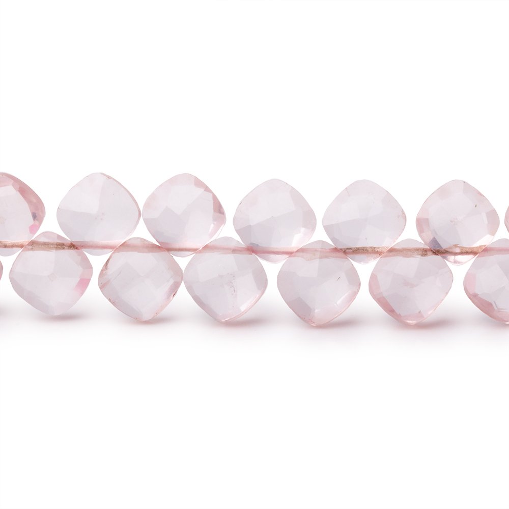  6x6mm Rose Quartz faceted pillow beads 7.5 inch 45 pieces A 